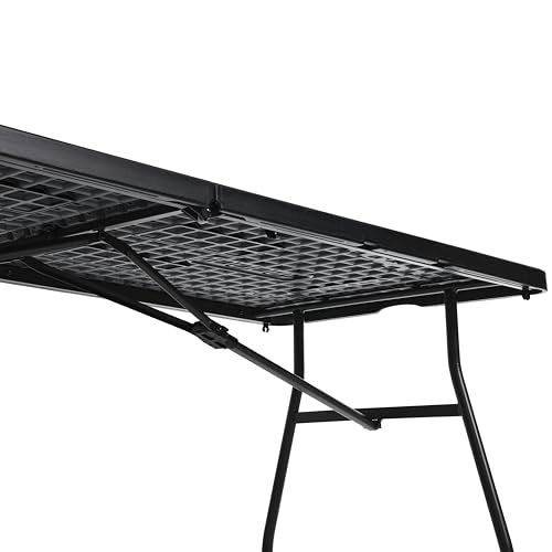 White 6 ft Folding Table with Carrying Handle U59906