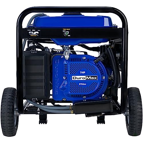 Blue Black Gas Powered Portable Generator 4400 Watt Electric Start S87023