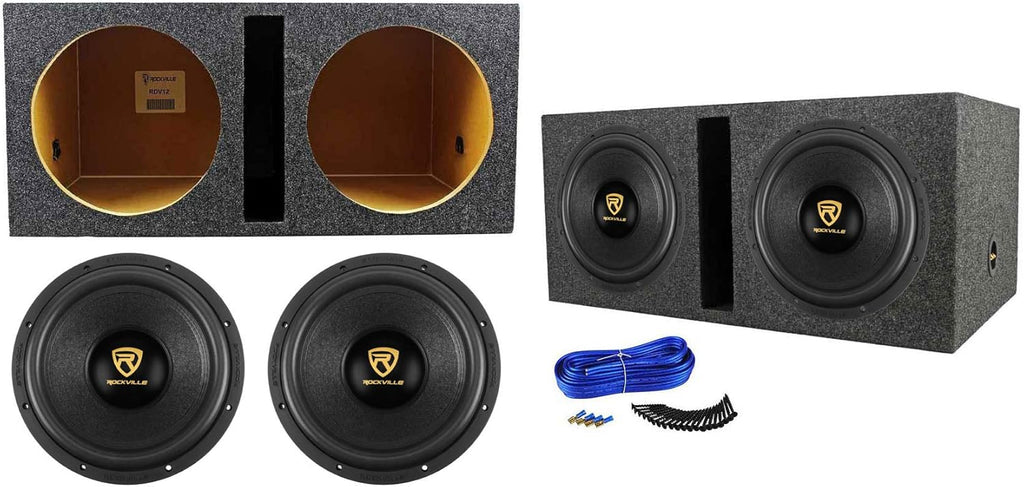 12 8000 Watt Car Subwoofers + Vented Sub Box Enclosure Q112