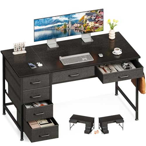 Rustic Brown 40 Inch Computer Desk with 6 Drawers N59049