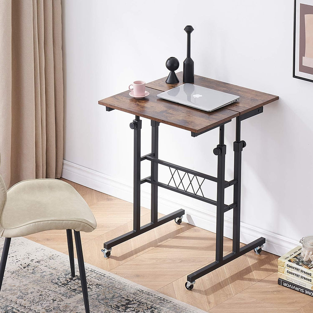 Black Wood Grain Adjustable Height Standing Desk Q96881