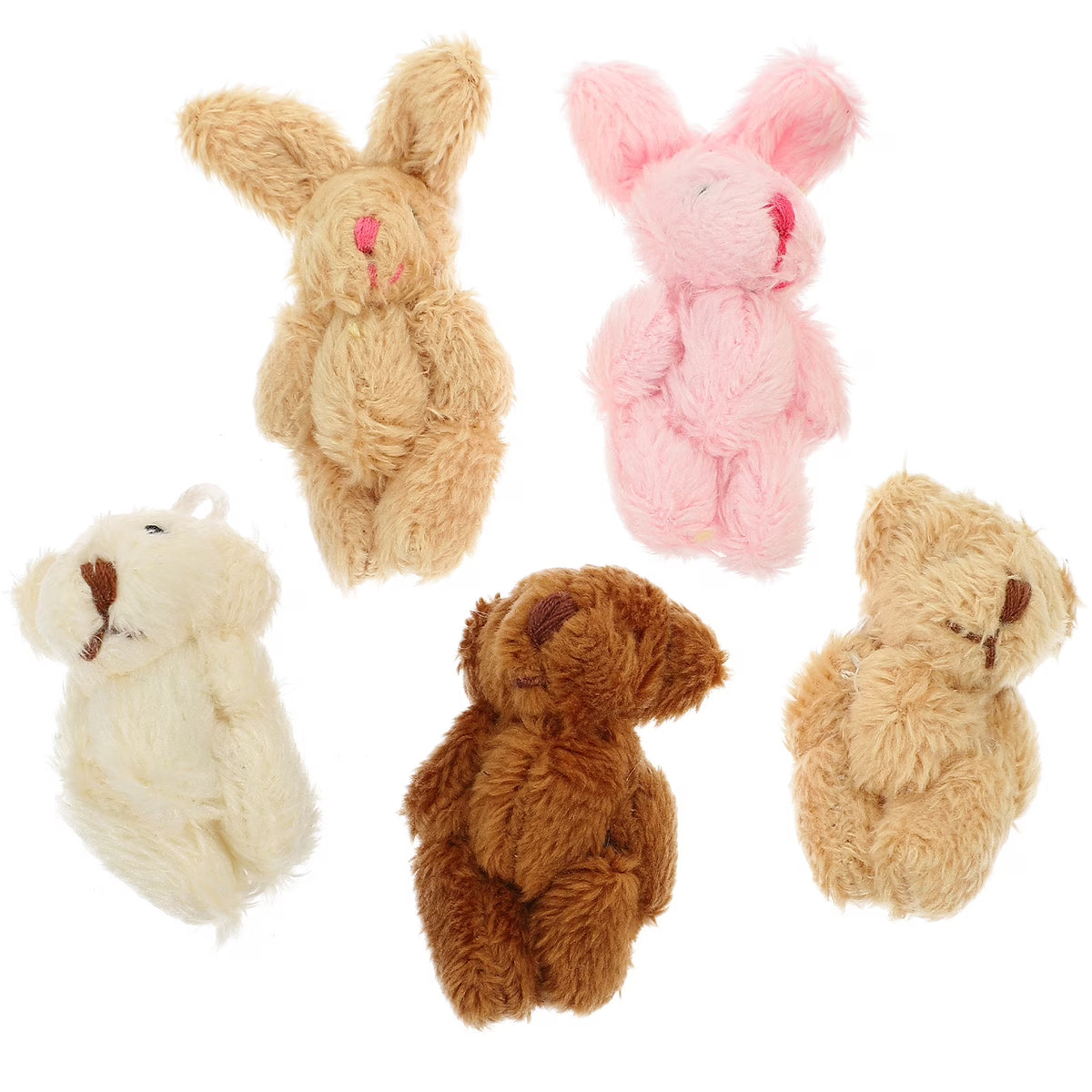 5pcs Miniature Plush Doll Figurines F49782