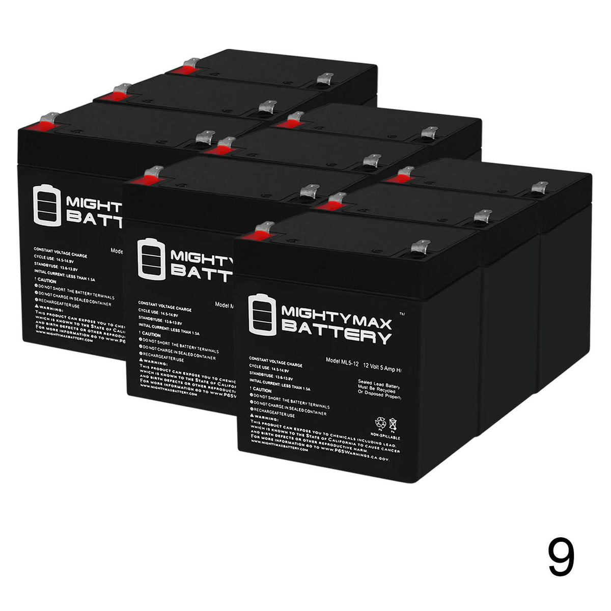 12V 5Ah SLA Battery 9 Pack K64018
