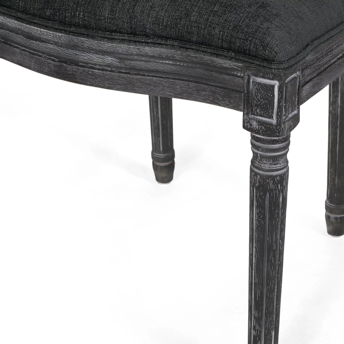Upholstered Wood and Cane Dining Chairs, Set of 4 I5898