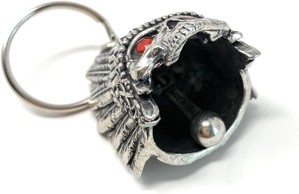 Indian Skull Diamond Bell Motorcycle Biker Bell Accessory Key Chain U97767
