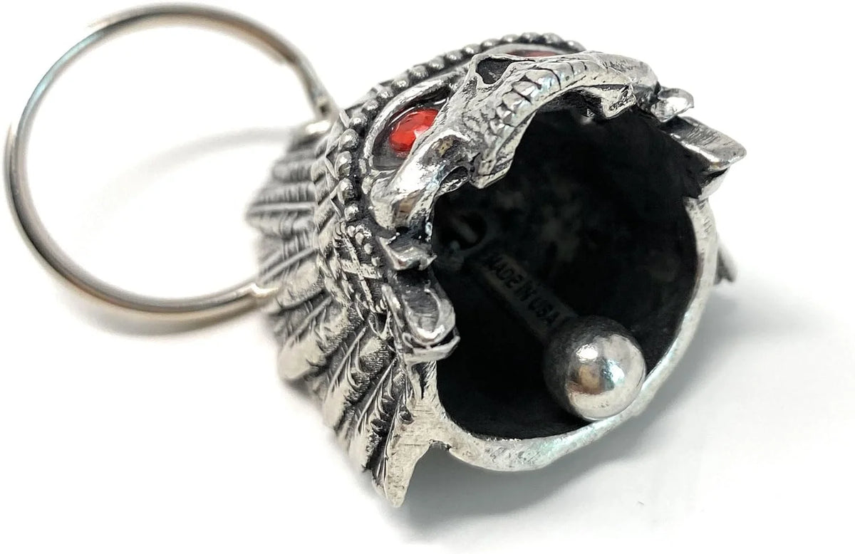 Indian Skull Diamond Bell Motorcycle Biker Bell Accessory Key Chain U97767