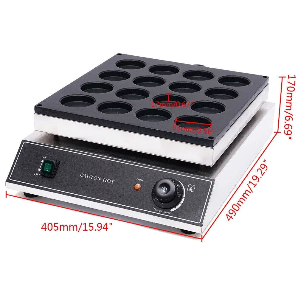 16 Holes Electric Nonstick Waffle Pancake Maker 1700W K393