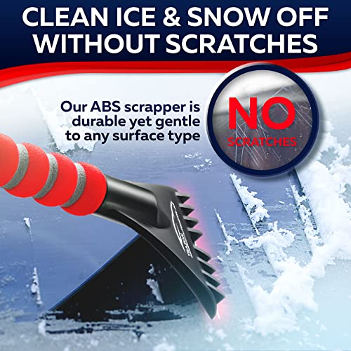 27" Snow Brush & Ice Scrapers with Foam Grip, Detachable, Gray O826