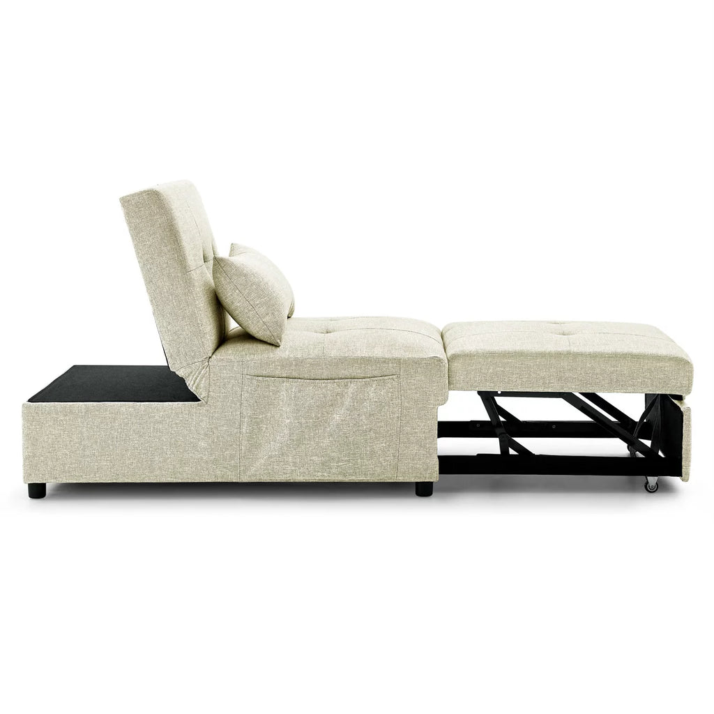 Beige Folding Sofa Bed Chair with Storage Bag Z428