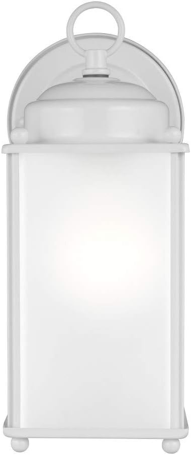 Satin Etched Glass LED Outdoor Wall Sconce Lighting Fixture, 1-Light 9.3 Watt, White Y95826