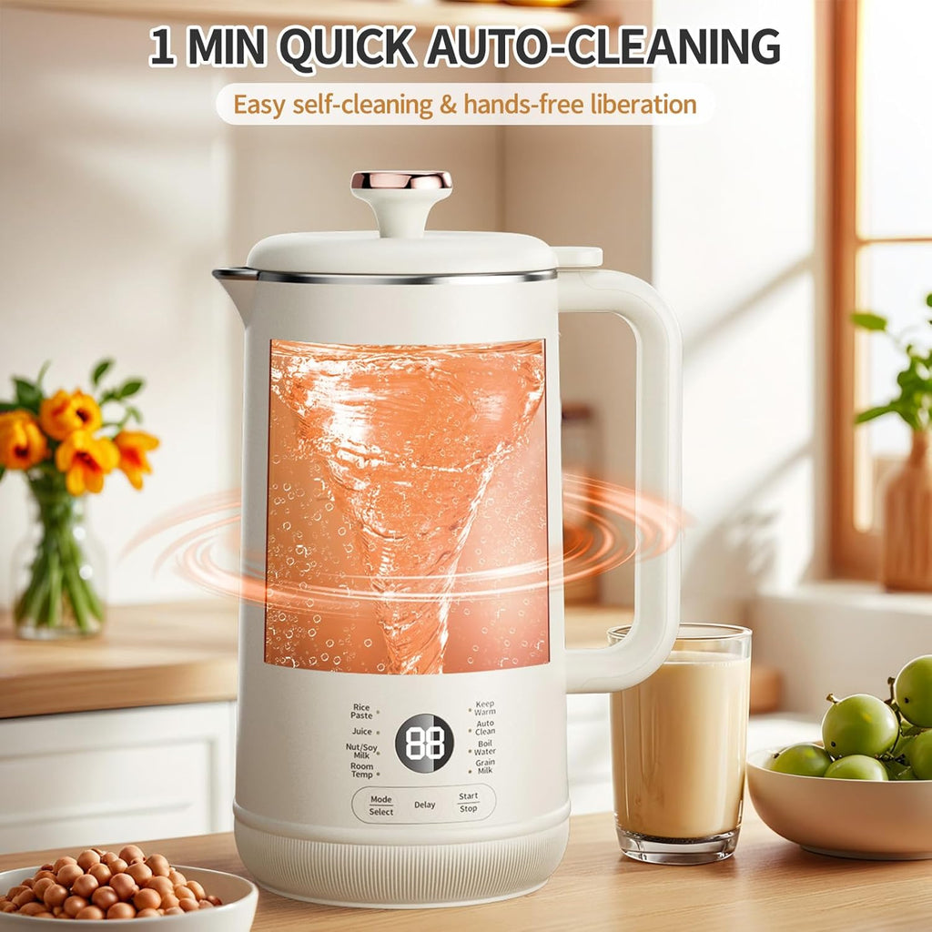 8 in 1 Nut Milk Maker, 40.58oz Soy Milk Maker with 10 Blades K761