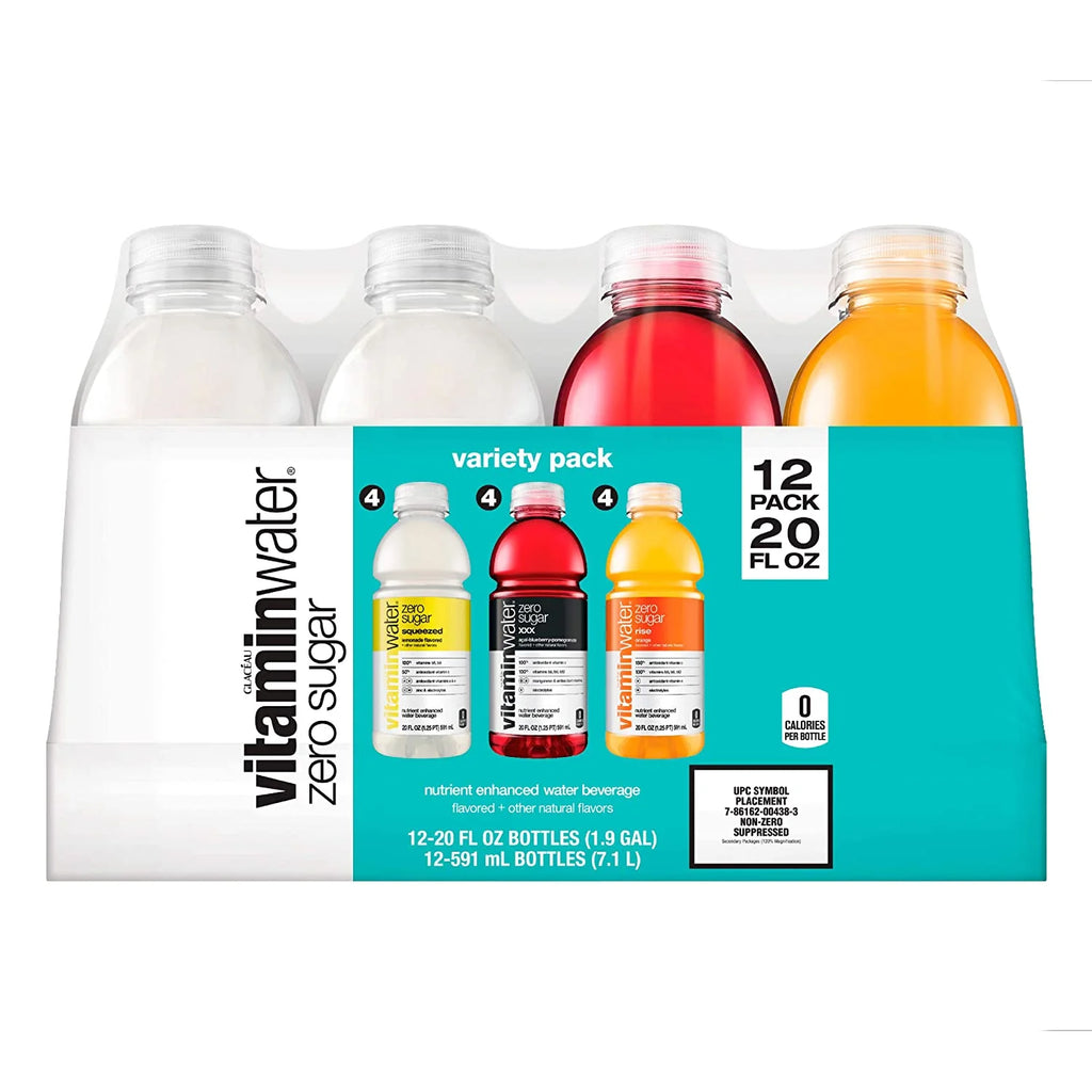 3 Flavor Variety Pack Nutrient Enhanced Flavored Water, 20 Fl Oz Bottles (Pack of 12) N9971
