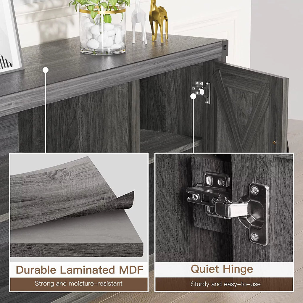 Grey Wood TV Stand with Storage A812705