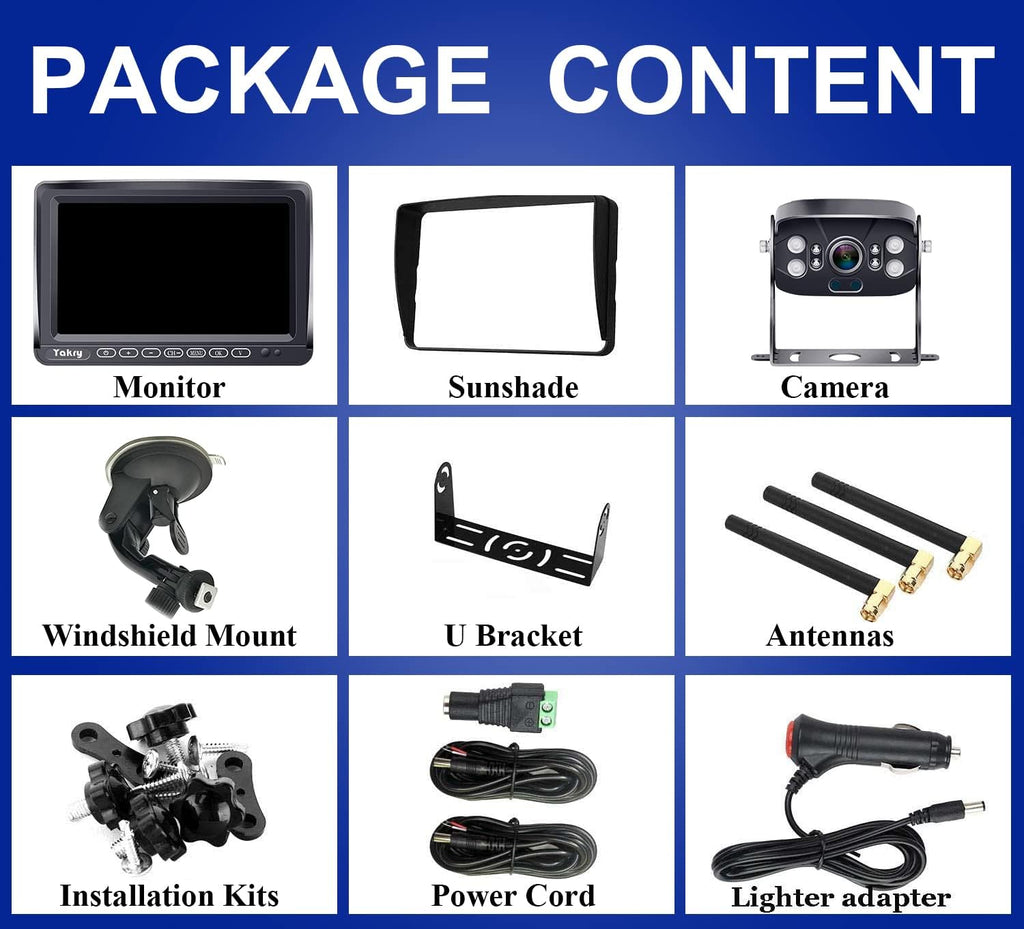 Wireless HD 1080P Backup Camera with 7 Inch Touch Key DVR Monitor L7600