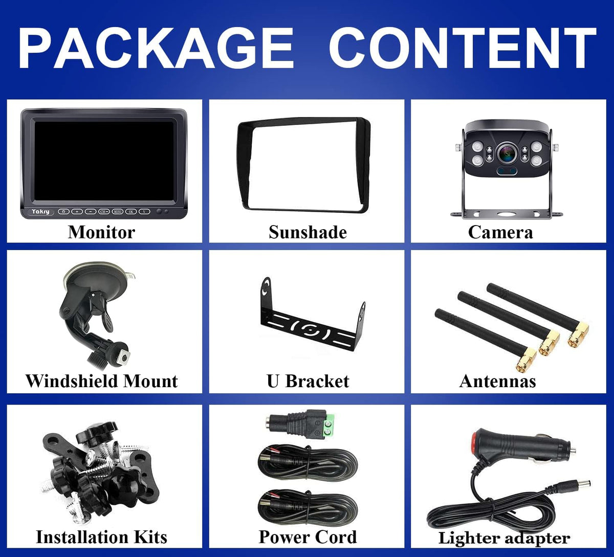 Wireless HD 1080P Backup Camera with 7 Inch Touch Key DVR Monitor L7600