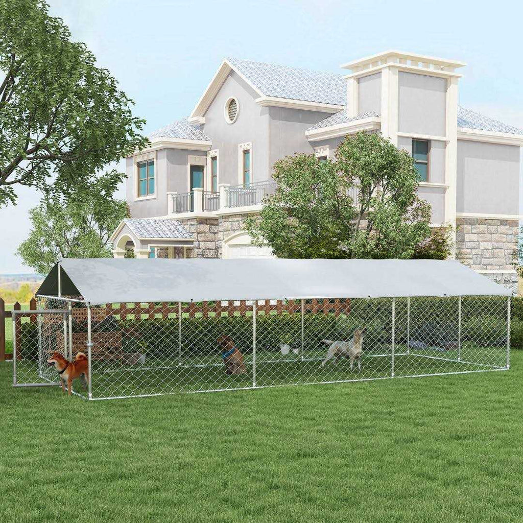 Large Outdoor Dog Kennel with Waterproof UV Resistant Roof M613