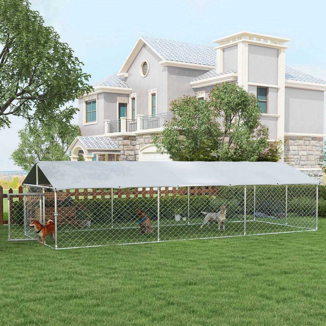 Large Outdoor Dog Kennel with Waterproof UV Resistant Roof M613