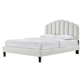 Queen Size Grey Velvet Platform Bed Frame M180