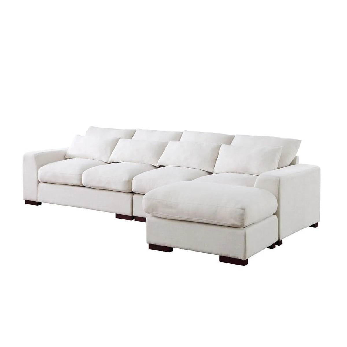Beige Fabric Reversible Sectional Sofa & Ottoman M394190