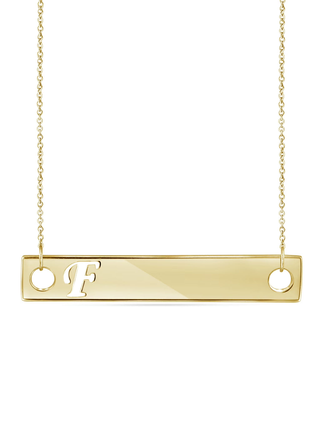 14K Gold Over Silver Bar Necklace C6916