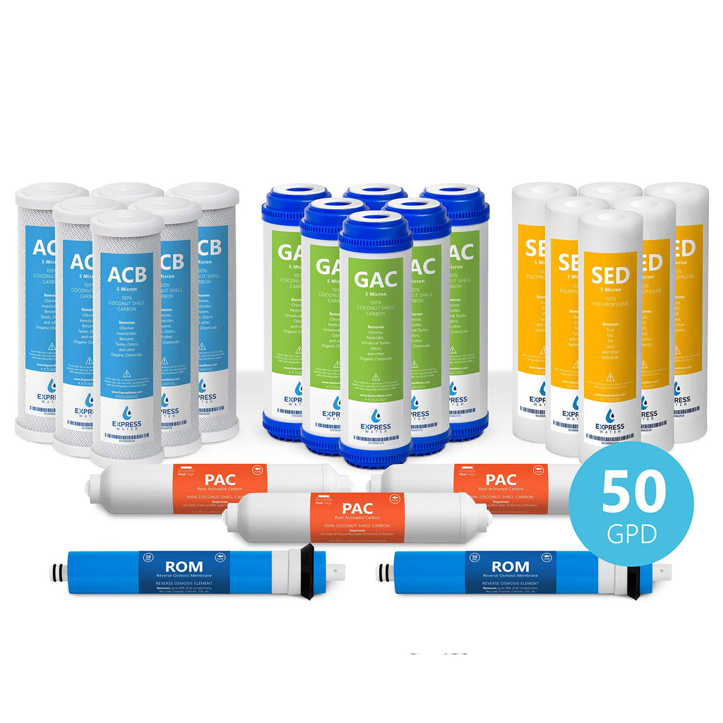 23 Filters with 50 GPD RO Membrane Replacement Filter Set T418996