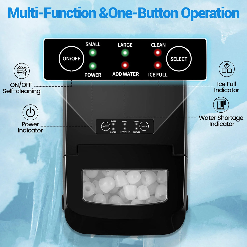Portable Countertop Ice Maker with Ice Scoop and Basket Z53636