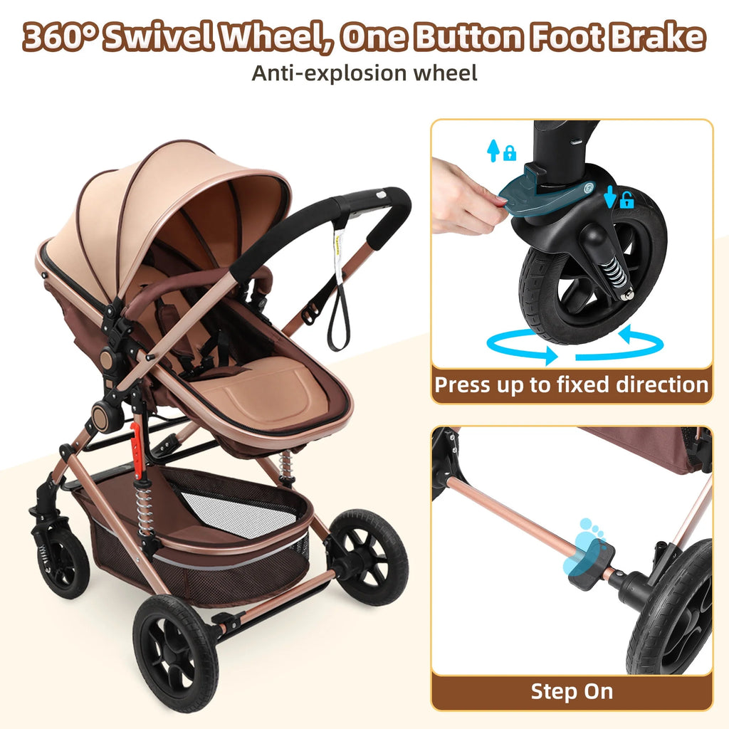 Foldable Reversible Bassinet Baby Stroller V97452