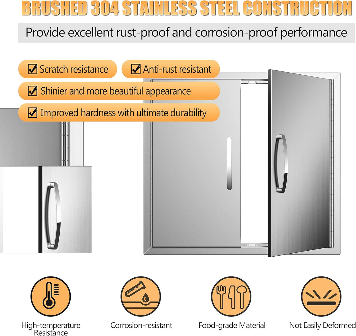 Double Stainless Steel BBQ Access Door Z36963