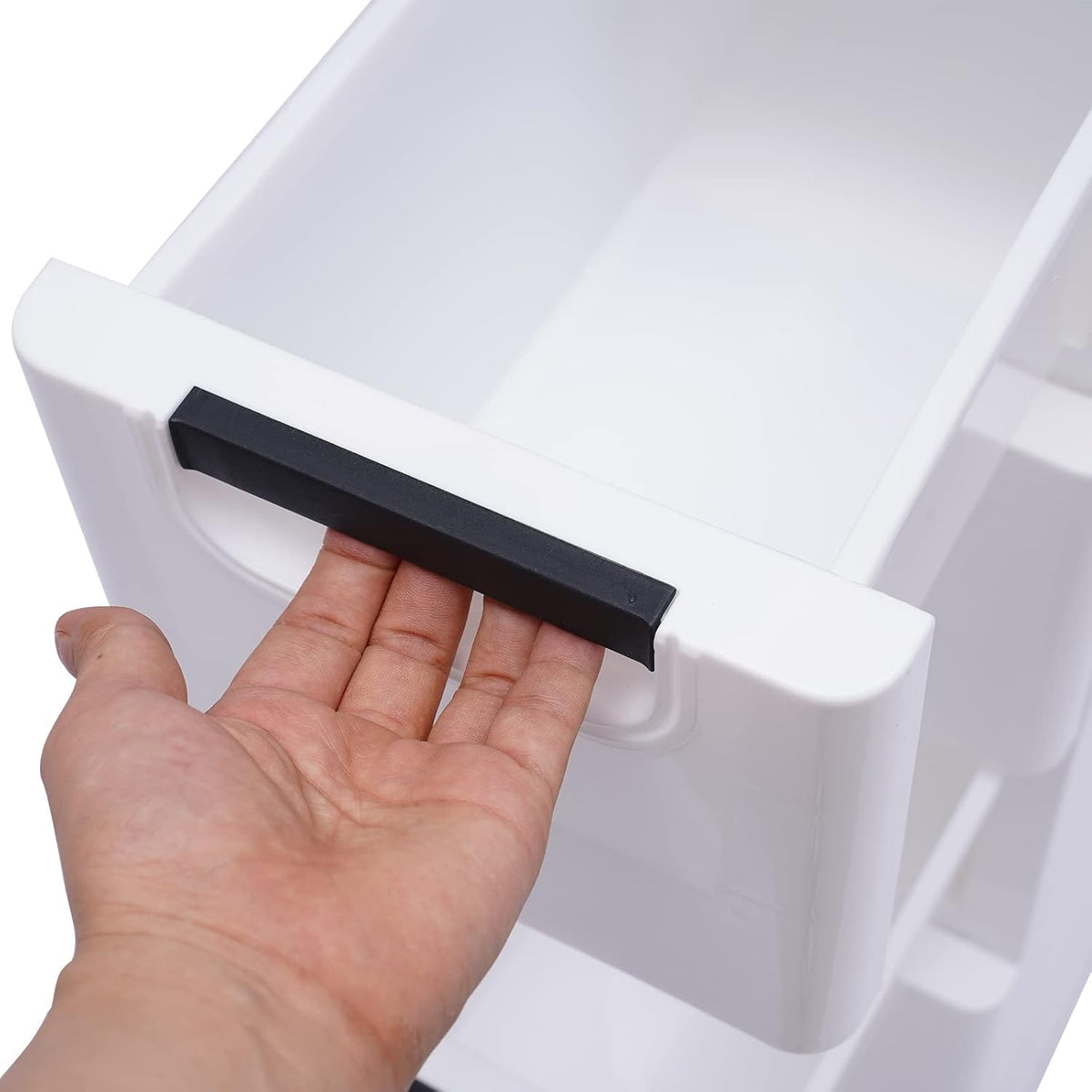 White 5 Drawer Plastic Storage Cabinet with Wheels V785126