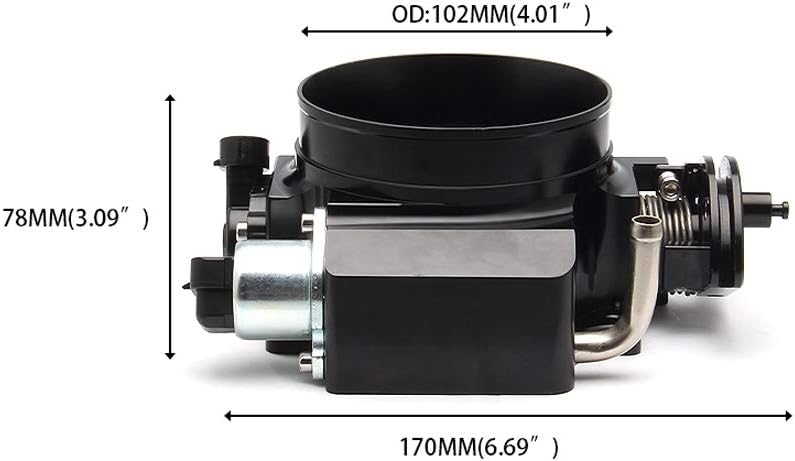 92mm Aluminum Throttle Body with TPS IAC Black V23133