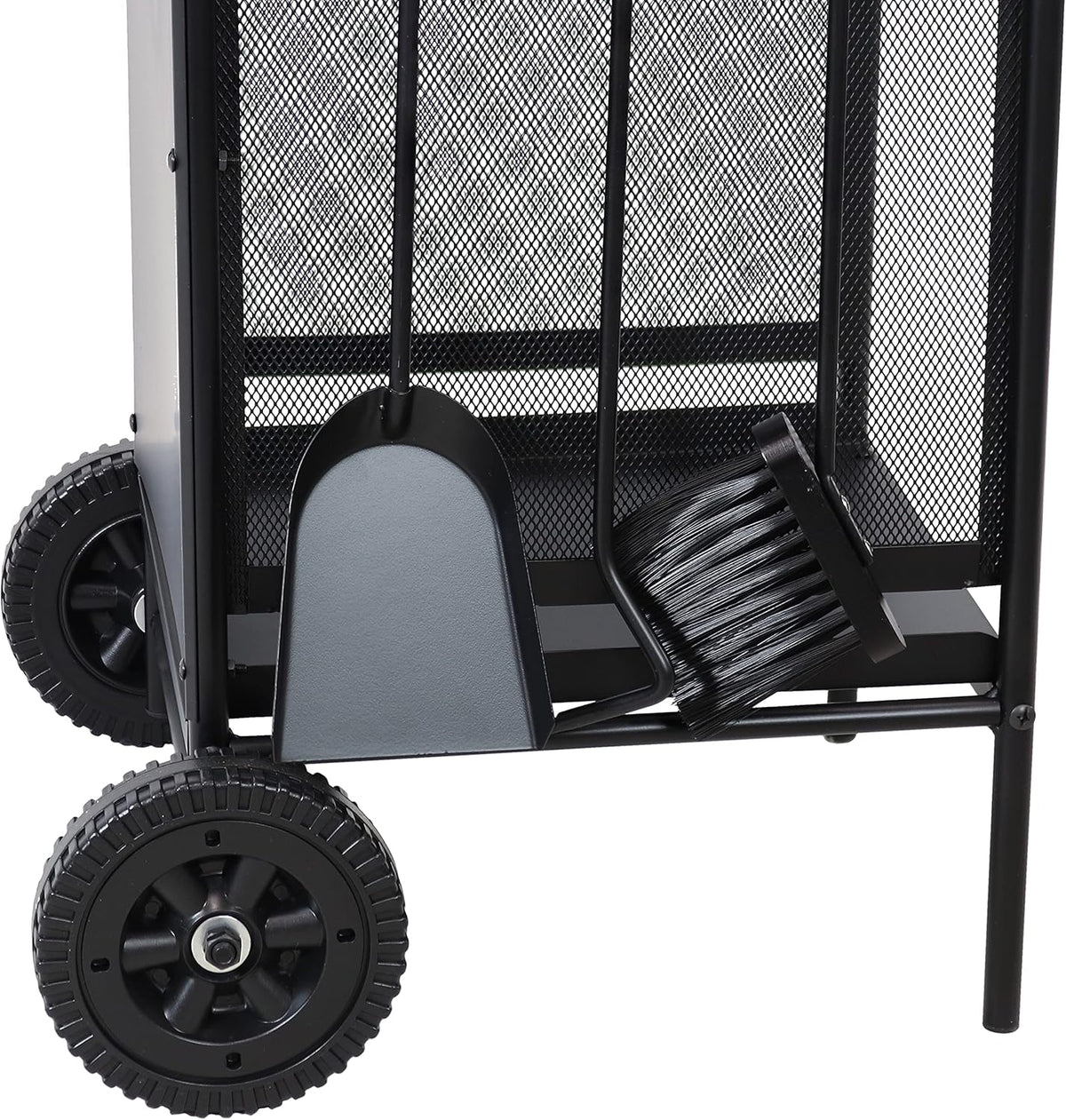 Wrought Iron Firewood Rack with Poker, Shovel and Brush Tools C455528