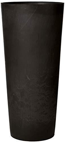 Black Tall Round Planter, 13 by 13 by 28-Inch R629764