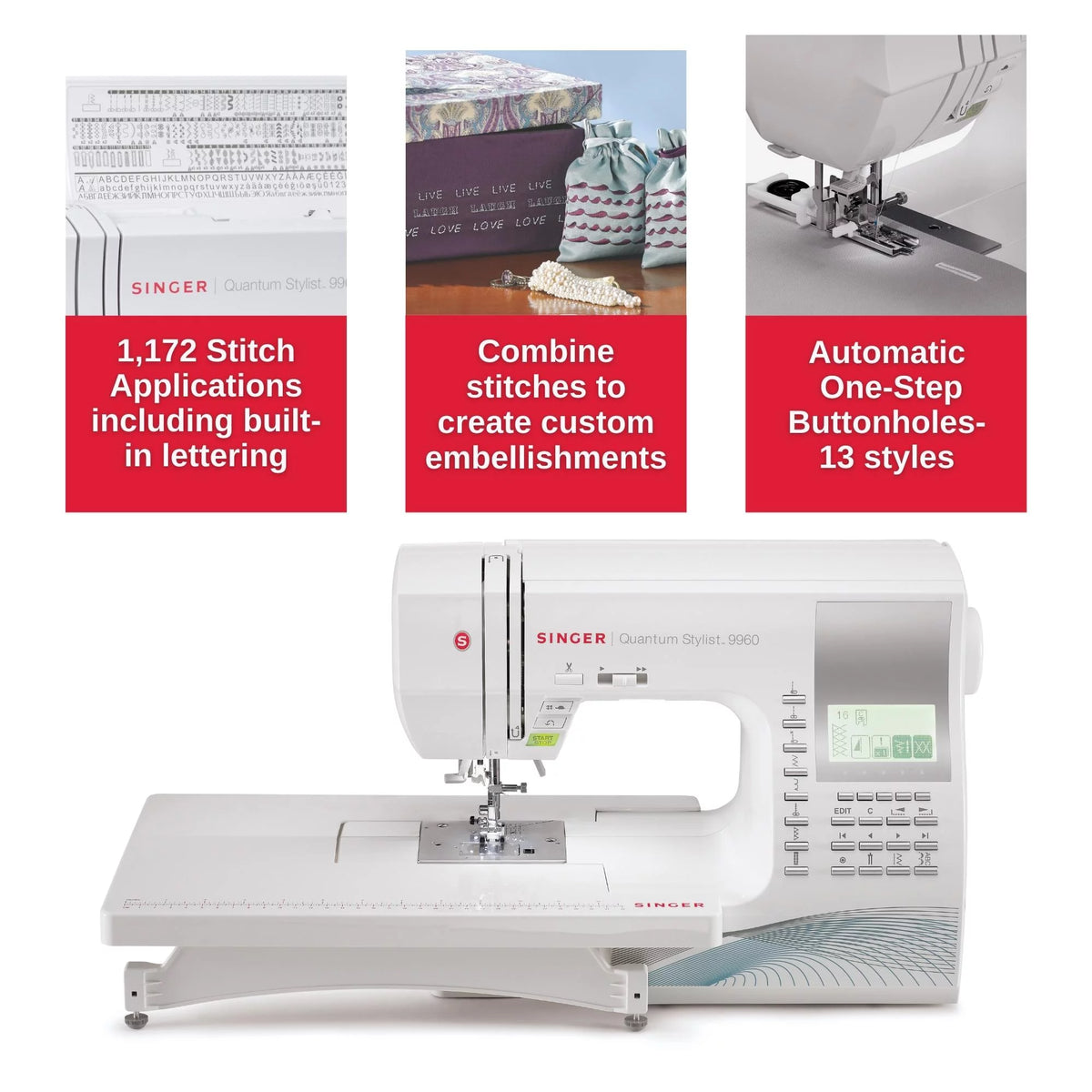 Computerized Sewing Machine With Accessory Kit, Extension Table I1208