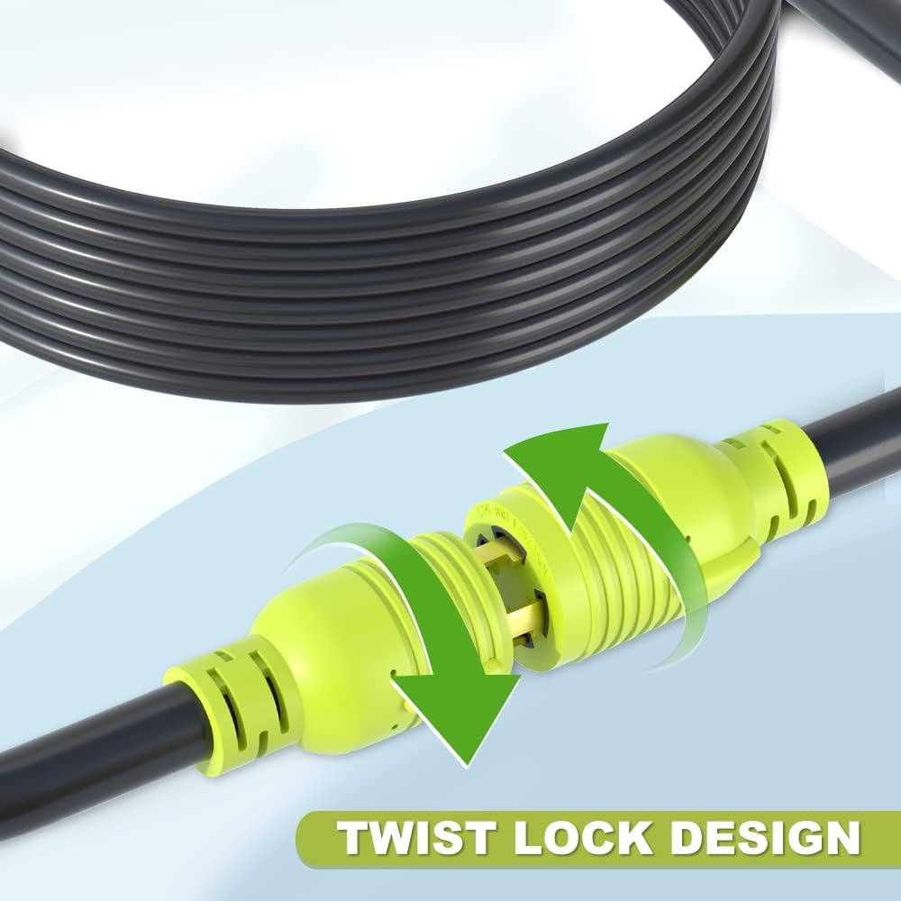 4 Prong 30 Amp Generator Extension Cord, NEMA L14-30P/L14-30R, 10 Gauge SJTW, Twist Lock Plug, 125/250V, 7500W (40FT) B4690