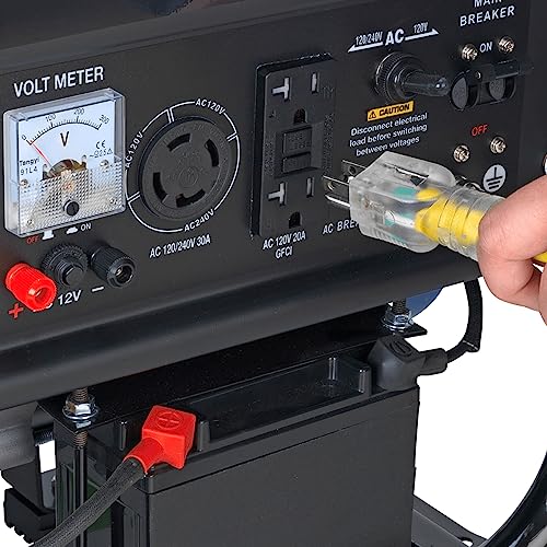 Blue Black Gas Powered Portable Generator 4400 Watt Electric Start S87023