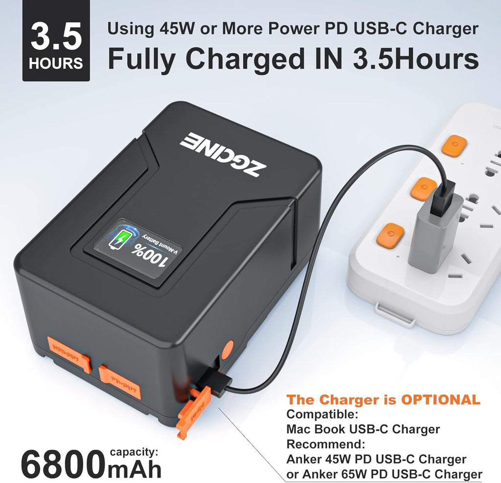 99Wh 14.8V V-Mount Battery with D-TAP USB-C USB-A Output V325