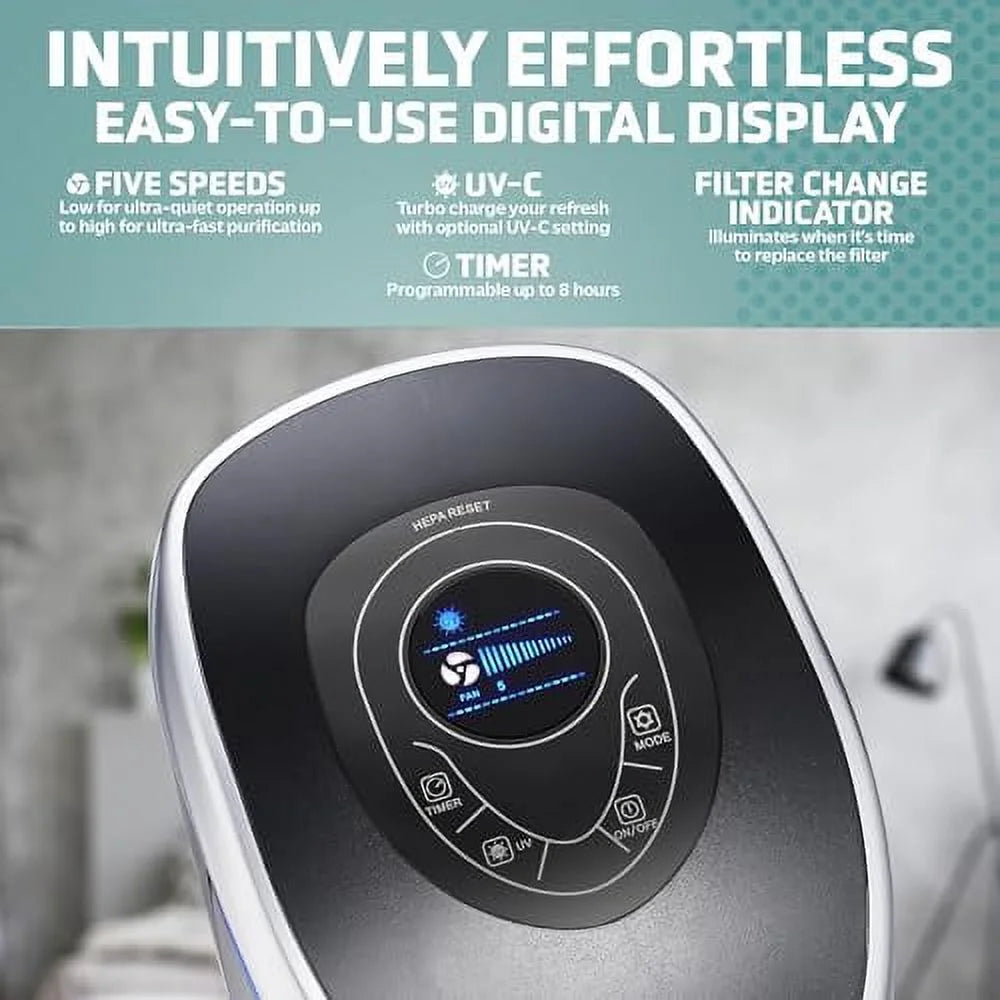 HEPA 13 Air Purifier, Black, 28" L596644