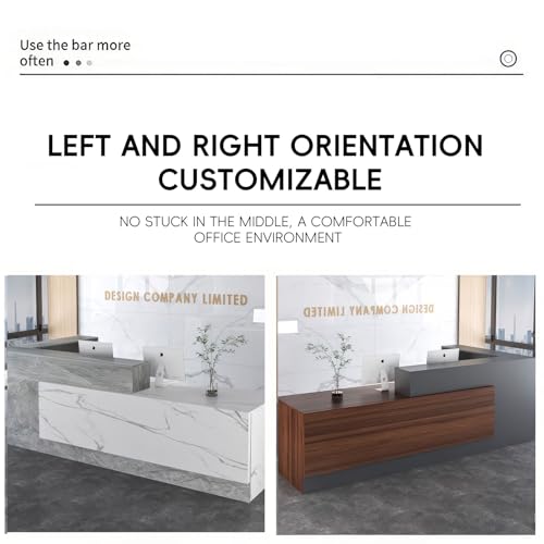 L-Shaped Reception Desk with Counter and Drawers D772