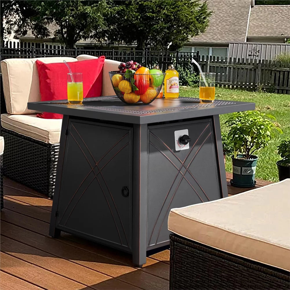 Copper Propane Fire Pit Table L9290