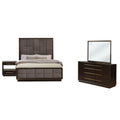 4-piece Wood California King Panel Bedroom Set in Brown and Gray V4142
