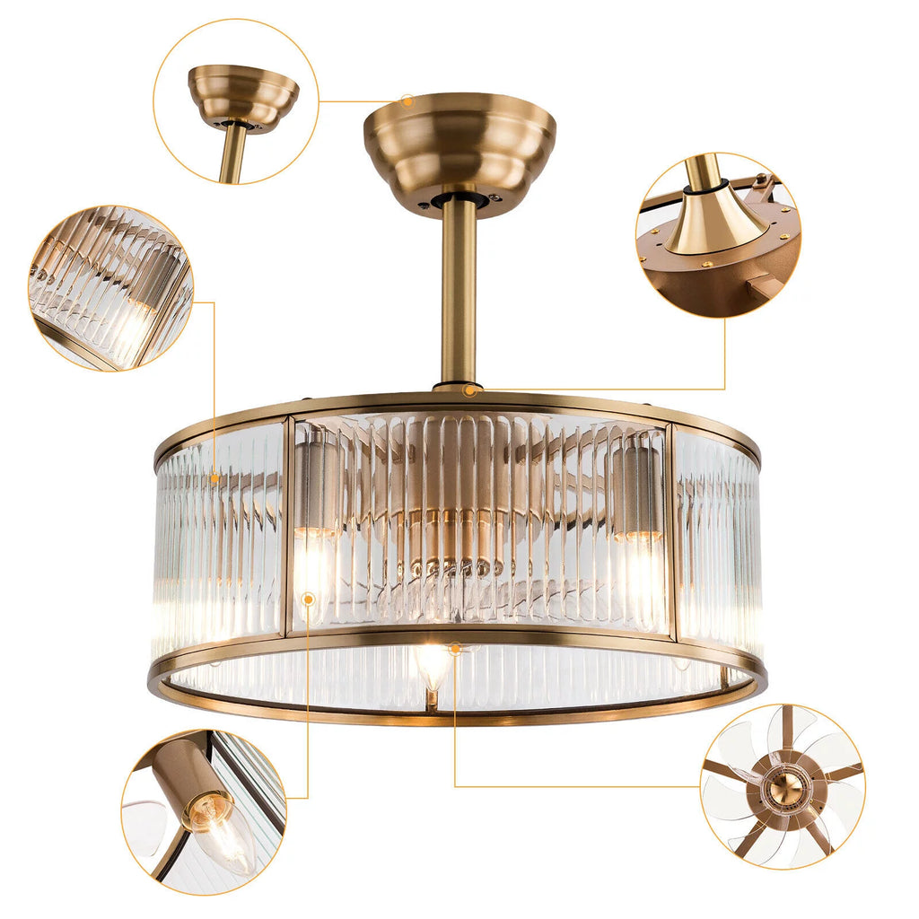 18inch Caged Ceiling Fan Light with Remote Control Q997870