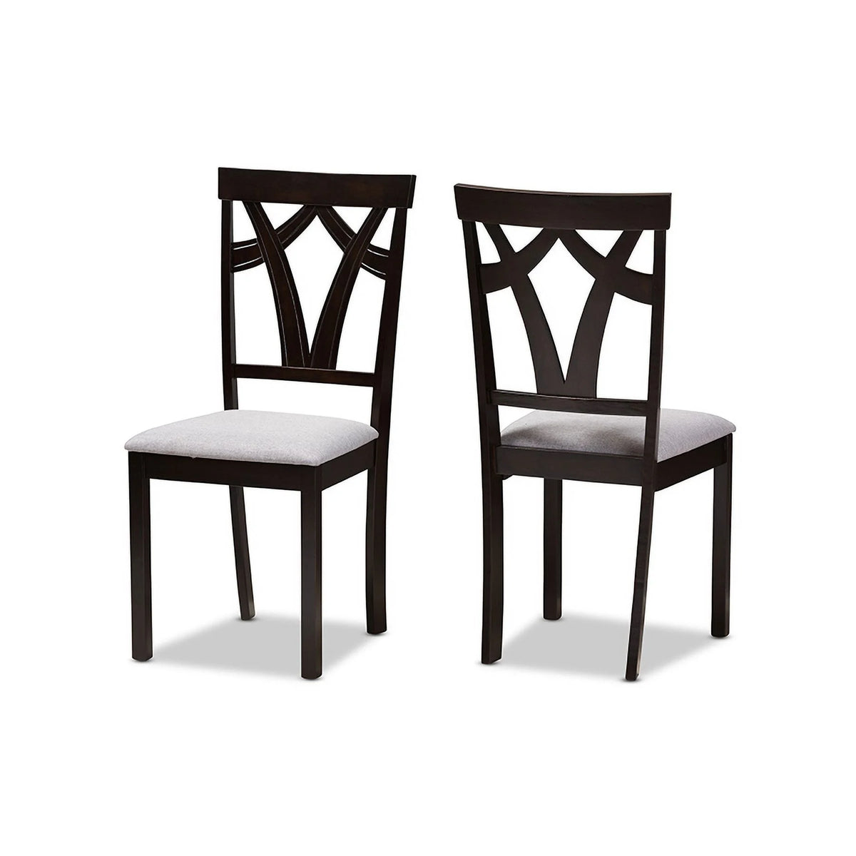Grey Fabric Upholstered 5-Piece Dining Set D179827