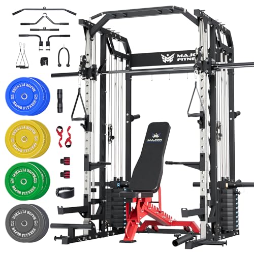 Smith Machines Squat Rack with Cable Crossover Machine J59480