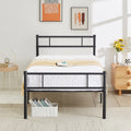Twin Size Black Metal Platform Bed Frame with Headboard and Footboard N447