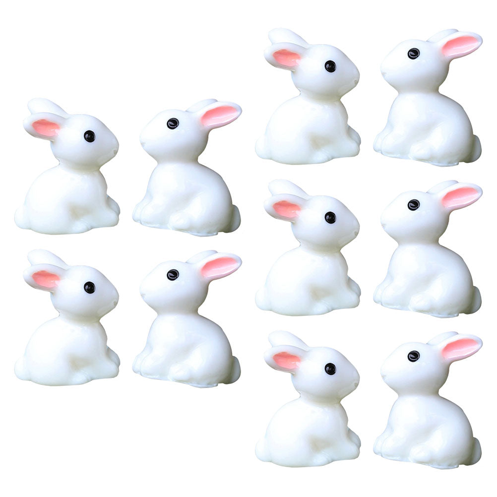 10 Pcs Rabbit Resin Miniature Statue W7589