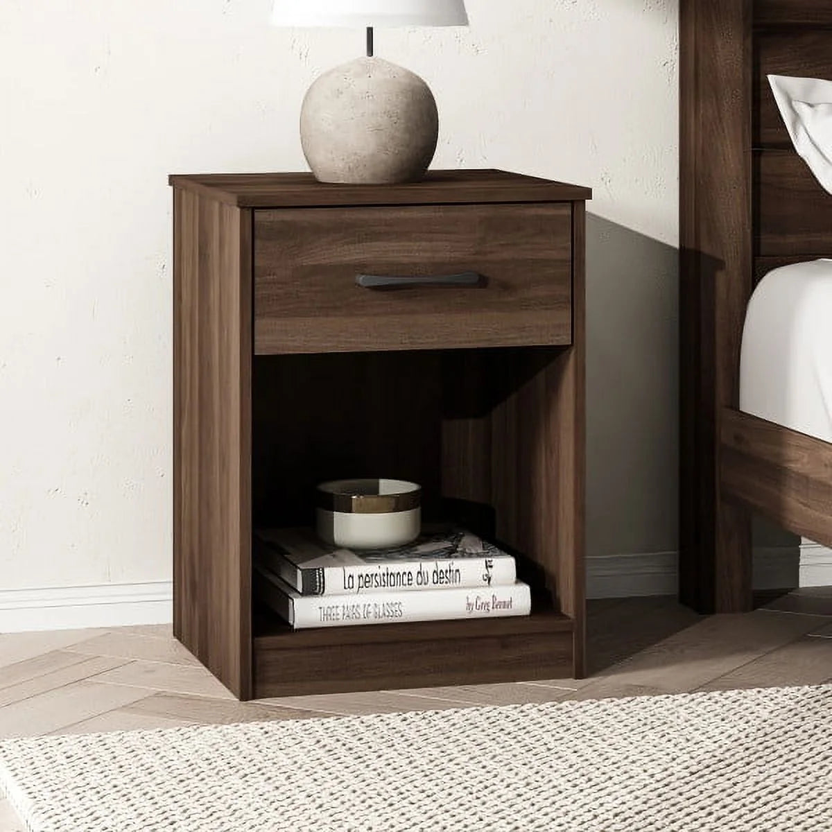White 1 Drawer Nightstand G267722
