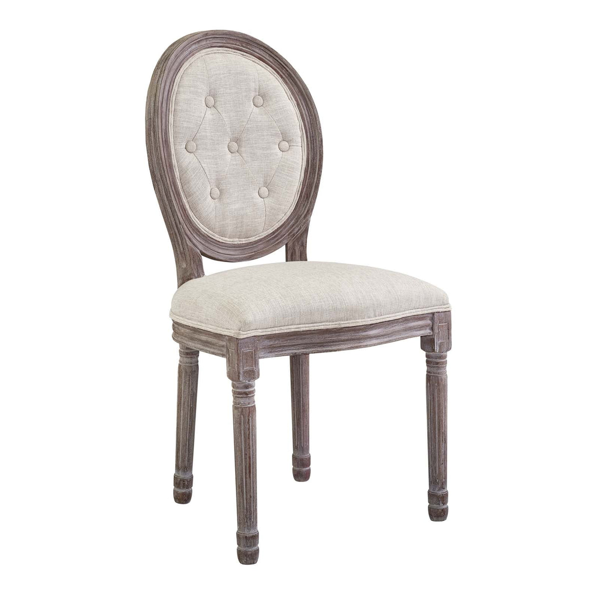 Beige Fabric Wood Dining Chair Set of Four W661568
