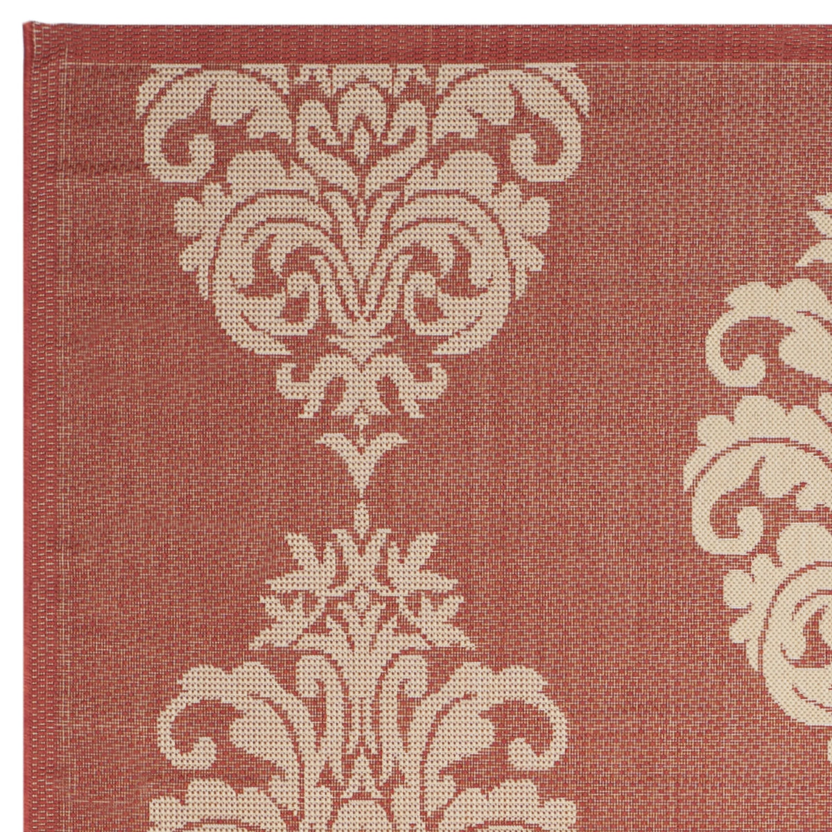 9' x 12' Red/Natural Geometric Medallion Area Rug C371602