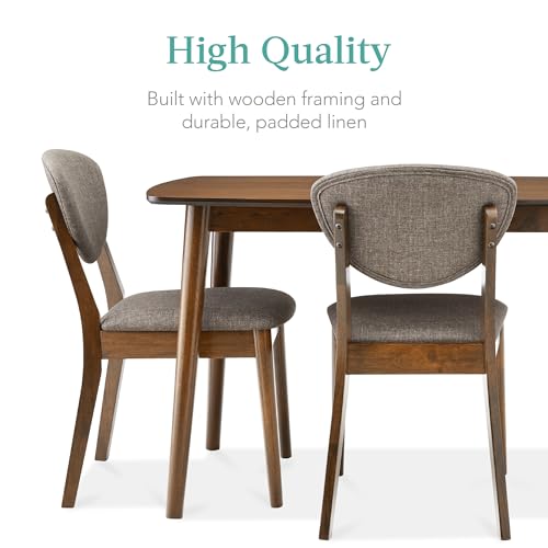 5-Piece Dining Set with 4 Chairs, Padded Seats & Backrests, Wooden Frame - Charcoal/Walnut P8100
