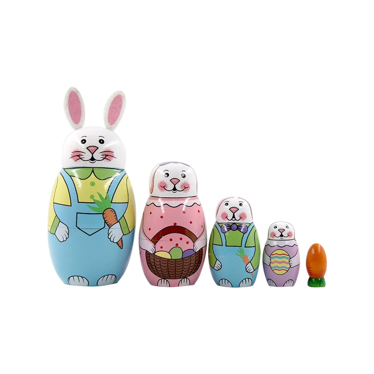 5-Storey Wooden Rabbit Doll Toys T30909